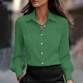 thumbnail image 2 of Aezemi Women Button down Office Blouses Collared Long Sleeve Dressy Fashion Work Casual Shirts Womens Fall Spring Business Casual Trendy Tops M, 2 of 7