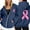 Navy, variant on Womens Hoodie Oversized Hoodies Women's Zip Up Hoodie Pullover Cancer Awareness Month Long Sleeve Pocket Drawstring Casual Sweatshirt For Everyday Wear Gray - M