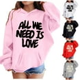 thumbnail image 5 of Valentine's Day Hoodies for Youth Hoodies Heart Print Hoodie Oversized Long Sleeves Warm Loose Pullover Girls' Fashion Hoodies & Sweatshirts Girls Sweatshirts Size 3T, 5 of 5