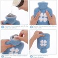 thumbnail image 3 of Hot Water Bag, 500ml Small Hot Water Bottle With Cover Warm Water Bag With Soft 2-in-1 Water Bag For Cold Hot Compress Mini Hot-water Bag Blue, 3 of 5