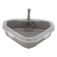 thumbnail image 4 of Bandeja de arena para gatos, caja de arena fina triangular inastillable abierta, bandeja de arena para gatos para, gatos de interior, conejos Gris, 4 of 8