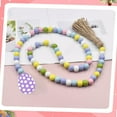 thumbnail image 3 of yuksok Chic Wood Bead Garland Easter W/Tassels Spring Beads Wall Hanging Boho Accessory, 3 of 6