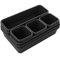 thumbnail image 1 of Chendee Boîte de Rangement en Plastique Ensemble de Huit Pièces pour Rangement et Organisation, Noir, 1 of 9