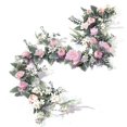 thumbnail image 1 of Guirnalda de peonías de rosas de seda, flores artificiales, hojas de eucalipto, vides, plantas para arco de boda, decoración de mesa, 1,7 M, 1 of 4