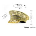thumbnail image 5 of MANNYA Gold Rhinestone Bride Hat Masquerade Balls PoliceHat Lady Night Club Headwear, 5 of 13
