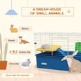 thumbnail image 4 of PawHut 18.5" Small Animal Cage with Water Bottle, Food Dish, Ramp, Blue, 4 of 10