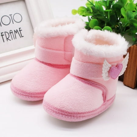 

Quealent Baby Booties Baby Girl Boy Cotton Booties Stay On Sock Slippers Soft Bedroom Shoes Non-Skid Ankle Boots With Grippers Toddler Crib Warm Shoe Pink 0 Months