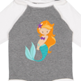 thumbnail image 4 of Inktastic Cute Little Mermaid, Orange Hair, Purple Sea Star Girls Long Sleeve Baby Bodysuit, 4 of 5