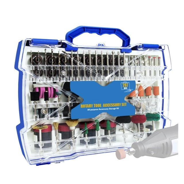 Ensemble d'Accessoires d'Outils Rotatifs Abrasifs 287 Pcs, Kit de Mini Perceuse Électrique, Têtes de Gravure, Compact et Léger, Portable