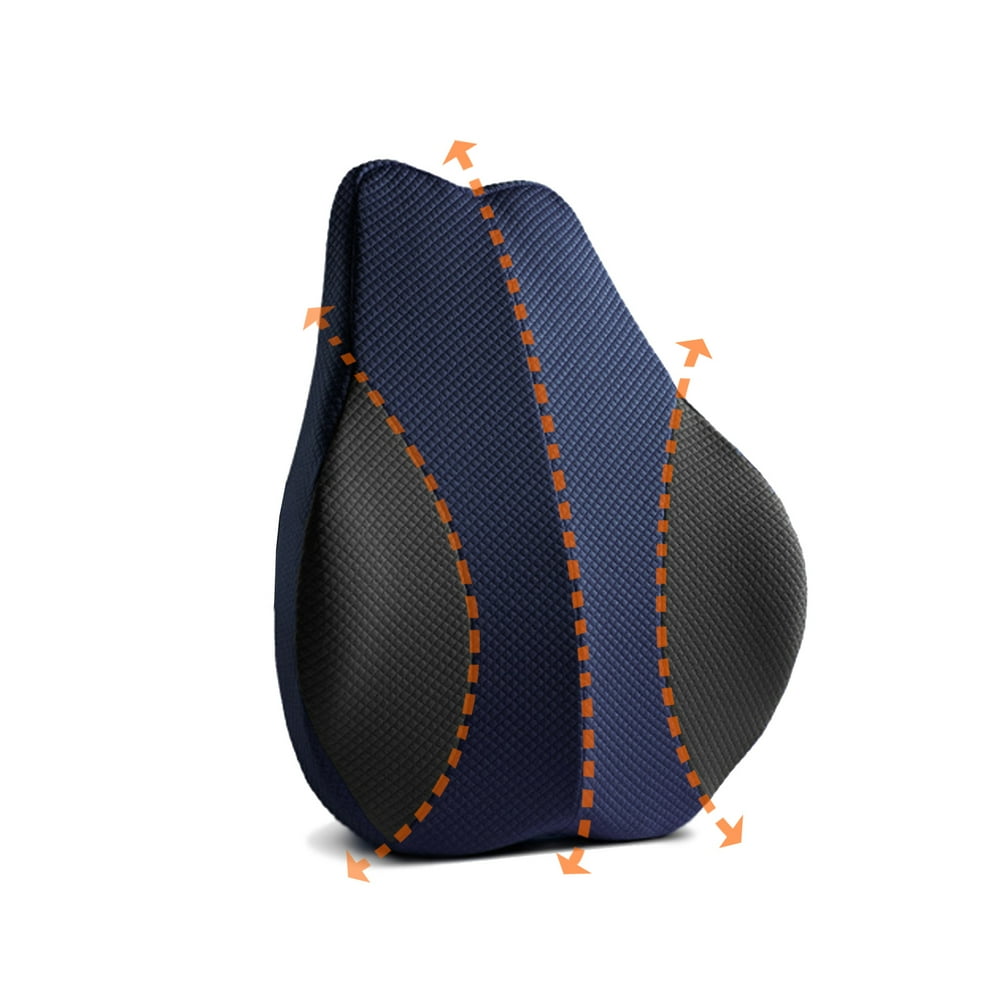 Urbo Ergonomic Lumbar Back Support Pillow (Countoured Shape) Orthopedic Memory Foam Cushion for 
