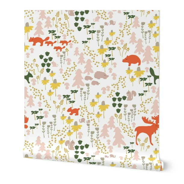 Wallpaper Roll Woodland Forest Animal Whimsical Nursery Decor 24in x