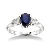 1/4 Carat Diamond and Sapphire 14kt White Gold Three-Stone Ring — Keepsake Shangri La