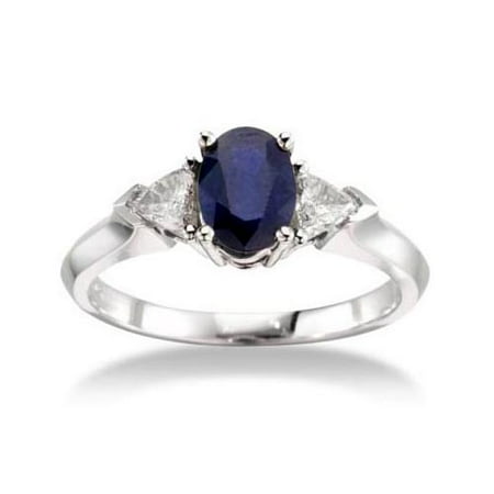 1/4 Carat Diamond and Sapphire 14kt White Gold Three-Stone Ring — Keepsake Shangri La