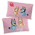 thumbnail image 4 of Bluey Balloon Party Kids 3 Piece Pink Bed Sheet Set, Twin, 4 of 7