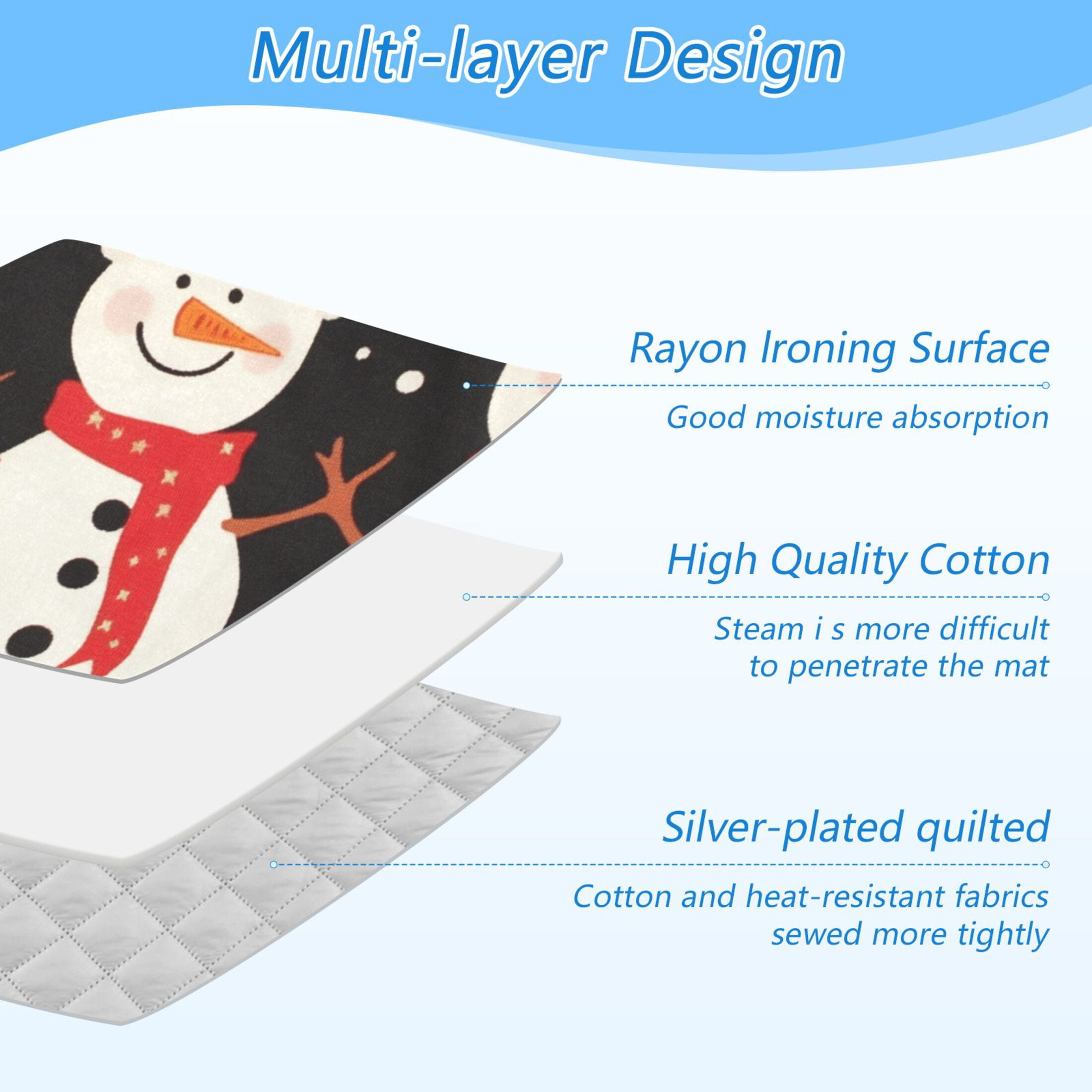 Three Cute Snowmen Ironing Mat Blanket for Table Top Travel Portable Ironing Board Pad 47.2x27.6 Inch