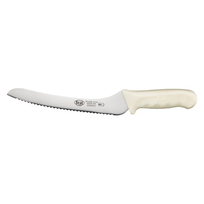 9" Offset Bread Knife, White PP Handle, Offset