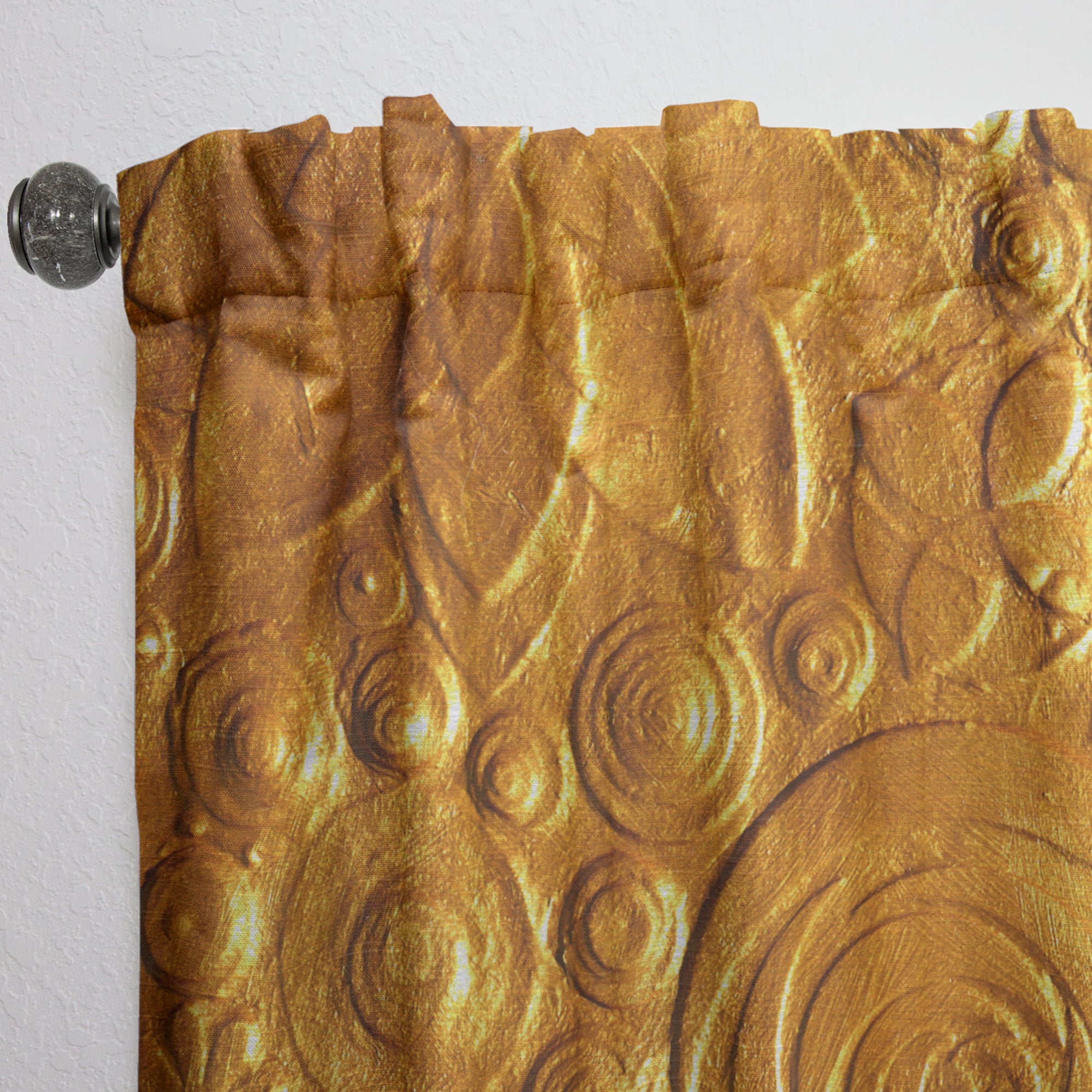Designart 'Moods Yellow XXIII' Floral Curtain Panel