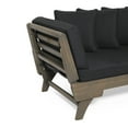 thumbnail image 6 of Otto Acacia Wood Outdoor Expandable Daybed with Water Resistant Cushions, Black and Gray, 6 of 9