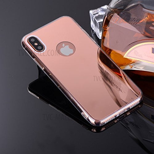 Apple iPhone X Case, Reflective Mirror Easy Grip Slim Armor Case for iPhone  X/iPhone 10 - Rose Gold