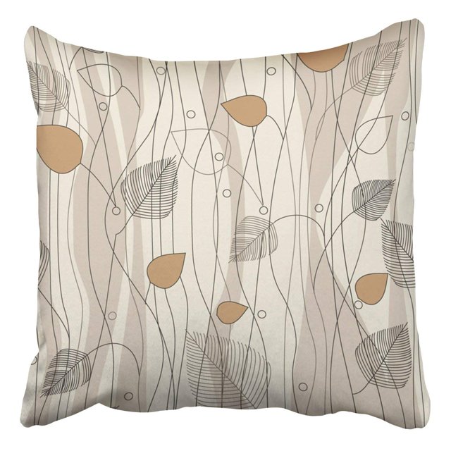 Funda de almohada ABPHQTO Patrón de Arboles de Hojas en patrón de Variación de Color Marfil 40x40 cm