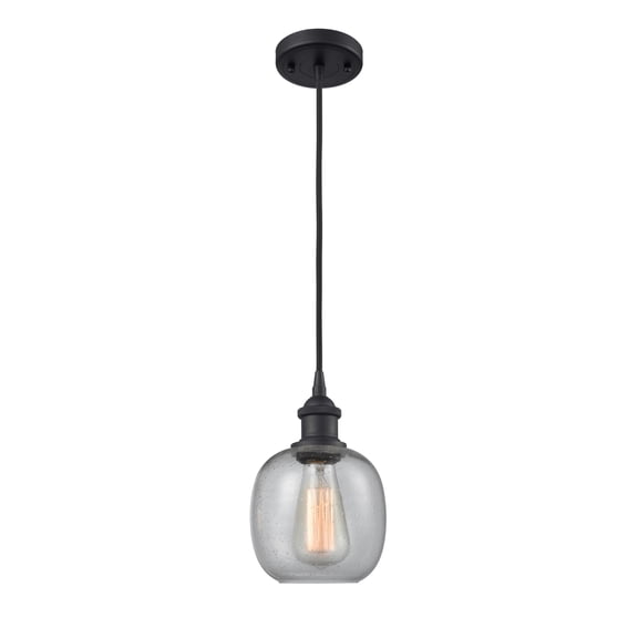 Innovations 516-1P-BK-G104-LED Belfast 1 Light Mini Pendant part of the Ballston Collection, Matte Black