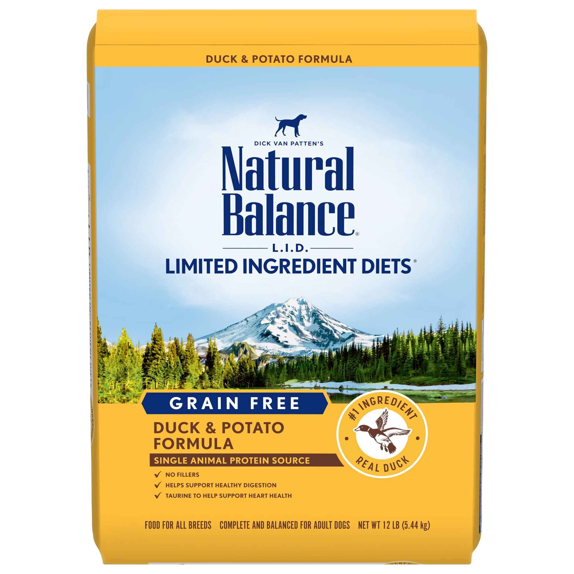 Natural Balance L.I.D. Limited Ingredient Diets Duck & Potato Formula Dry Dog Food, 12 Pounds