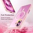 thumbnail image 4 of JETech Magnetic Case for iPhone 16 6.1-Inch Compatible with MagSafe, Shockproof Phone Bumper Cover, Solid Color Matte TPU Frame, Anti-Scratch Clear Back (Pink), 4 of 6