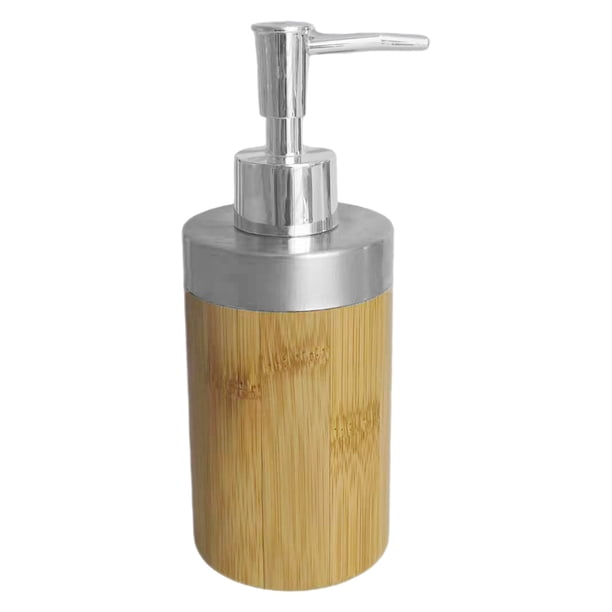 GOOHOCHY Dispensador de jabón de escritorio, botella de loción rellenable, botella de bambú para champú y loción.