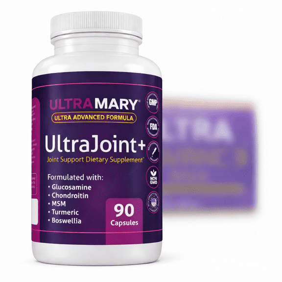 Ultra Mary Advanced Joint Formula, 90 Caps-1500mg Per Serving(ARTICULACIONES) - Glucosamine, Chondroitin, MSM,Indian Frankincense,Turmeric & Bromelain Complex - Support for Cartilage, Mobility & Flex