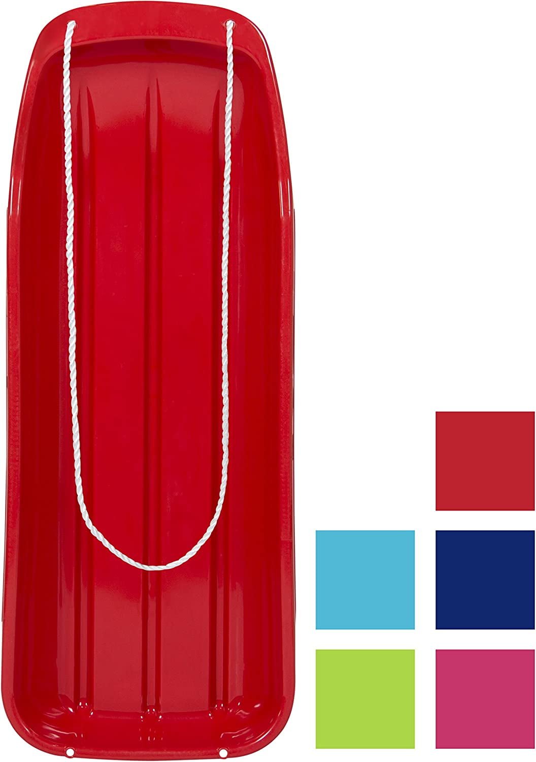 48in Kids Plastic Toboggan Snow Sled w/Pull Rope