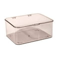 thumbnail image 2 of Large Capacity Transparent Cosmetic Organizer with Lid | Gray Plastic Desktop Storage Box | 9.33X7.48X3.94 Inches | Multifunctional Mask & Toiletries Organizer | Household Dresser Storage Solution, 2 of 6