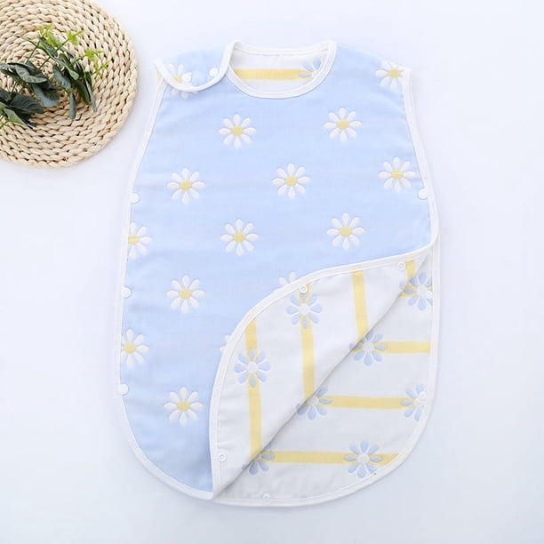 Saco de dormir con chaleco para bebé, de gasa de algodón de seis capas, con dibujos animados para niños, no fluorescente, estilo chaleco de 6 capas, edredón antipatadas para las cuatro