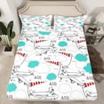 thumbnail image 2 of jejeloiu Modern Airplane Bed Sheets,Aviation Aircraft King Sheets,Cartoon Clouds Sheet Set For Boys Teens,Ultra Soft Home Decor,4-Piece, 2 of 7