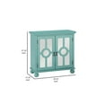 thumbnail image 2 of Anik Accent Cabinet- 2 Mirror Inlaid Glass Door- Aqua Green Wood, 2 of 10