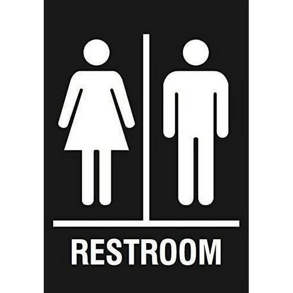 - Family Restroom Black Sign - Men Women Bathroom Sign Wall Decor 8x12 Tin Sign