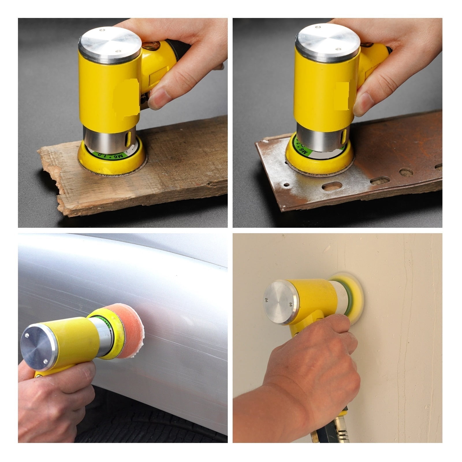 Mini Orbital 2/3" Air Sander Pneumatic Polisher Grinder Buffer Dual Action Orbital Polisher 80PCS Sanderpaper Set ,Equipment Stability