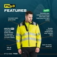 thumbnail image 3 of Portwest PW3 Hi-Vis Softshell Jacket Work Safety Protective Reflective Waterproof Coat ANSI 3, XXL, 3 of 11