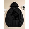 thumbnail image 3 of Men's Pocket Graphic Hooded Pullover, Star Pattern Forms An Elephant, Sizes S-2XL, 3 of 4