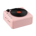 thumbnail image 4 of KDJ Vintage Portable FM Radio Speaker with Bluetooth Compatibility, Built-in Speaker, Retro Design, TF Card & USB Support, 5W Output, 5-Hour Playtime, Pink, 4 of 9