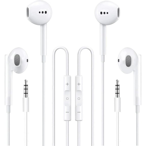2 Packs Wired Headphones Earbuds with Microphone,in-Ear Earphones Volume Contro Headphones with Mic Compatible with 3.5mm Jack Devices