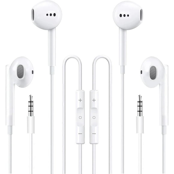 Packs Wired Headphones Earbuds with Microphone,in-Ear Earphones Volume Contro Headphones with Mic Compatible with iPhone/ipad/Android/Computer and Other 3.5mm Jack Devices