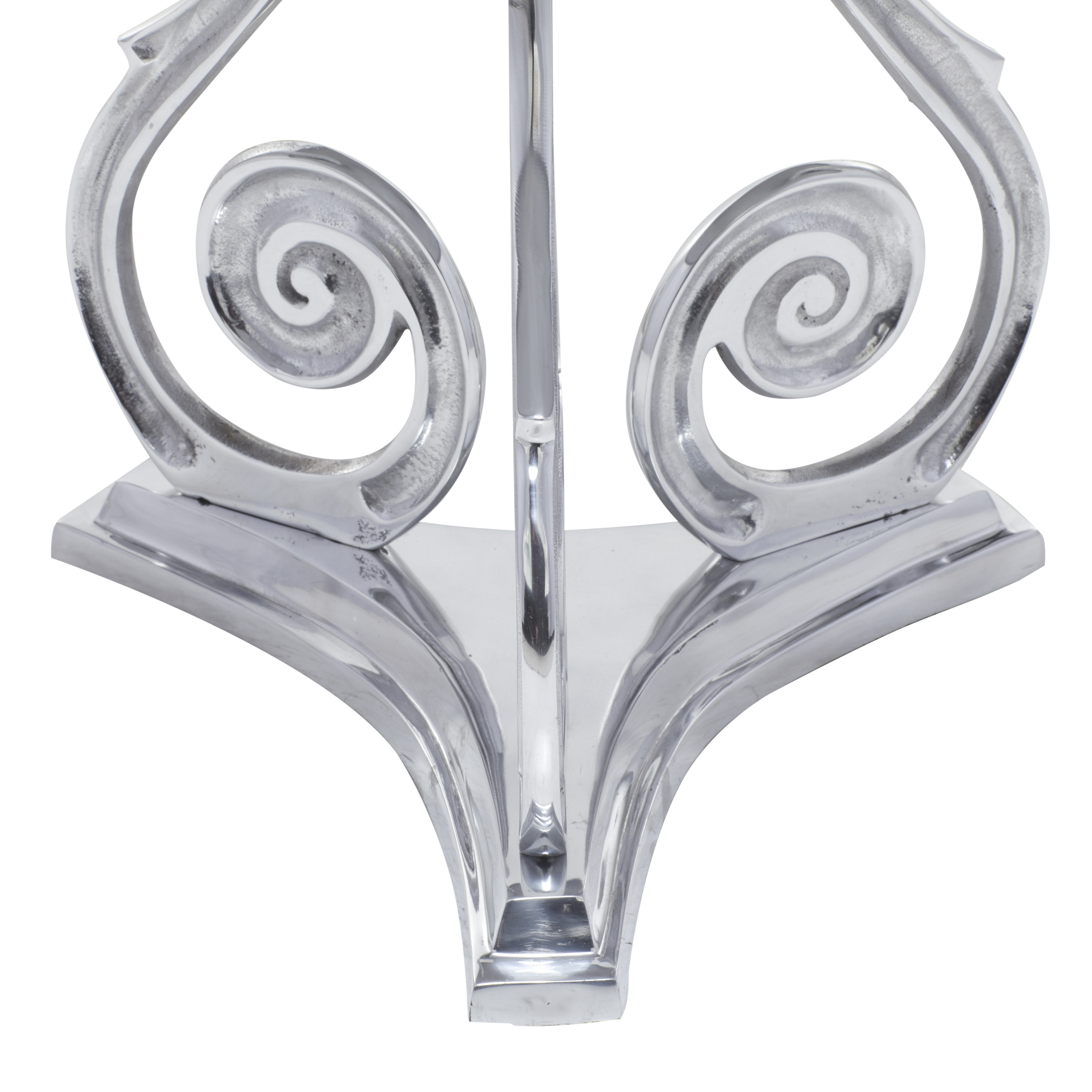 DecMode 31"W, 21"H Aluminum Traditional Coffee Table, Silver, 1-Piece