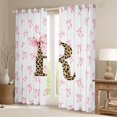 thumbnail image 2 of Erosebridal Leopard Blackout Curtain Set of 2,Brown Letter R Bow,52x84 Each, 2 of 7