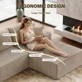thumbnail image 6 of Aukfa 96" Cloud Sectional Couch, Modular L Shaped Boneless Sofa with Right Facing Chaise&2 Storage Pockets, Camel, 6 of 8