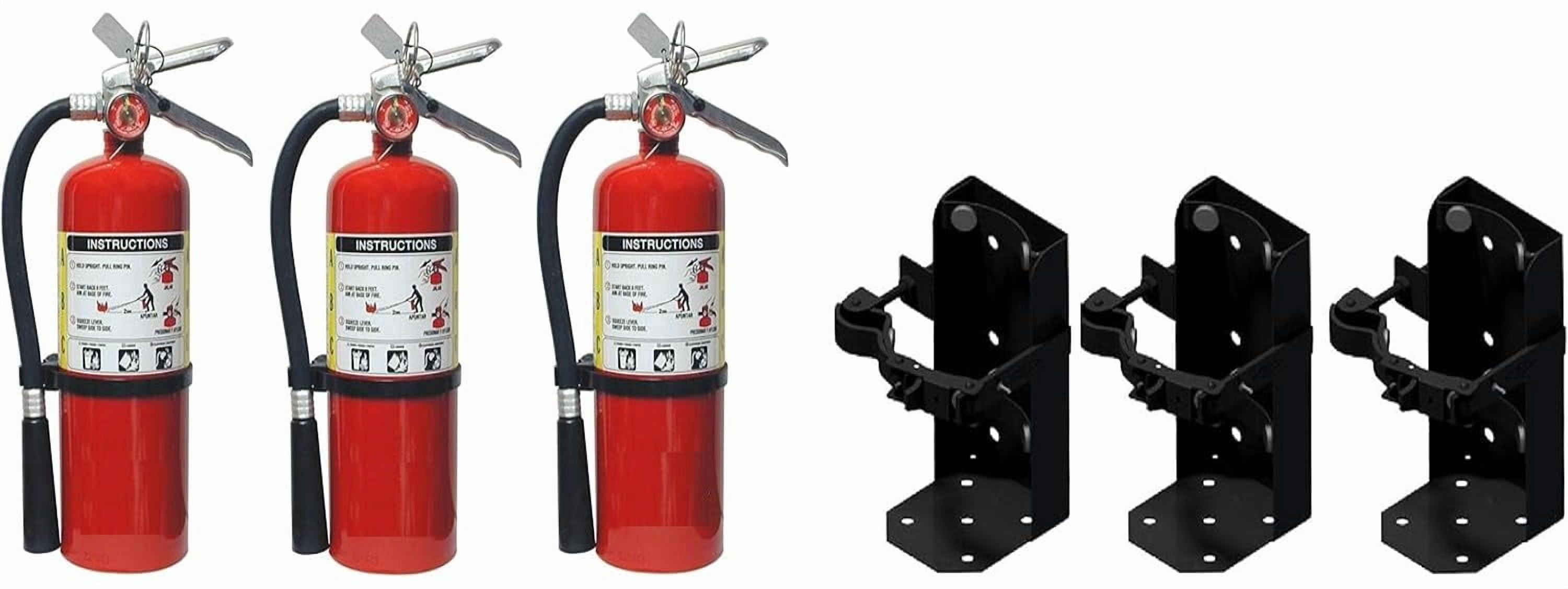 5lb ABC Dry Chemical Fire Extinguisher with Heavy Duty Vehicle Bracket (3) each