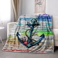 thumbnail image 2 of Anchor Throw Blanke,Super Soft Microfiber Nautical Anchor Vintage Blankets for Kids Boys Bedroom Gift Ship Anchor Sea Adventure Theme Flannel Blanket (Anchor Blanke 30002-80" x60), 2 of 3
