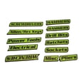 thumbnail image 2 of 12 etiquetas para caja de herramientas. Versátiles y fáciles de instalar. Etiquetas metálicas para cajones, armarios y almacenamiento en garaje. Verde, 2 of 8