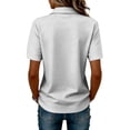 thumbnail image 4 of DORKASM Polo Shirts for Women Short Sleeve Plus Size Business Polo Shirts Collared Casual V Neck Vocation Athletic Tennis Golf Shirt Buttons Trendy Summer Tops Gray XL, 4 of 5