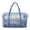 Blue Floral Design, variant on Garronmavis Large Quilted Duffle Bag for Women, Cherry Blossom Hummingbird Weekender Bag Overnight Travel Bag, Carry On Gym Dance Tote with Zipper Pockets