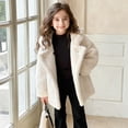 thumbnail image 2 of Baby Girls Faux Fur Fleece Long Coat Toddler Kids Button Down Winter Teddy Jacket Warm Trendy Lapel Outwear Clothes Age 5-14 (9 Years, White), 2 of 7